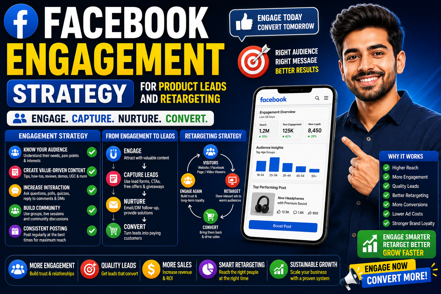 Facebook Engagement Strategy for Product Leads and Retargeting