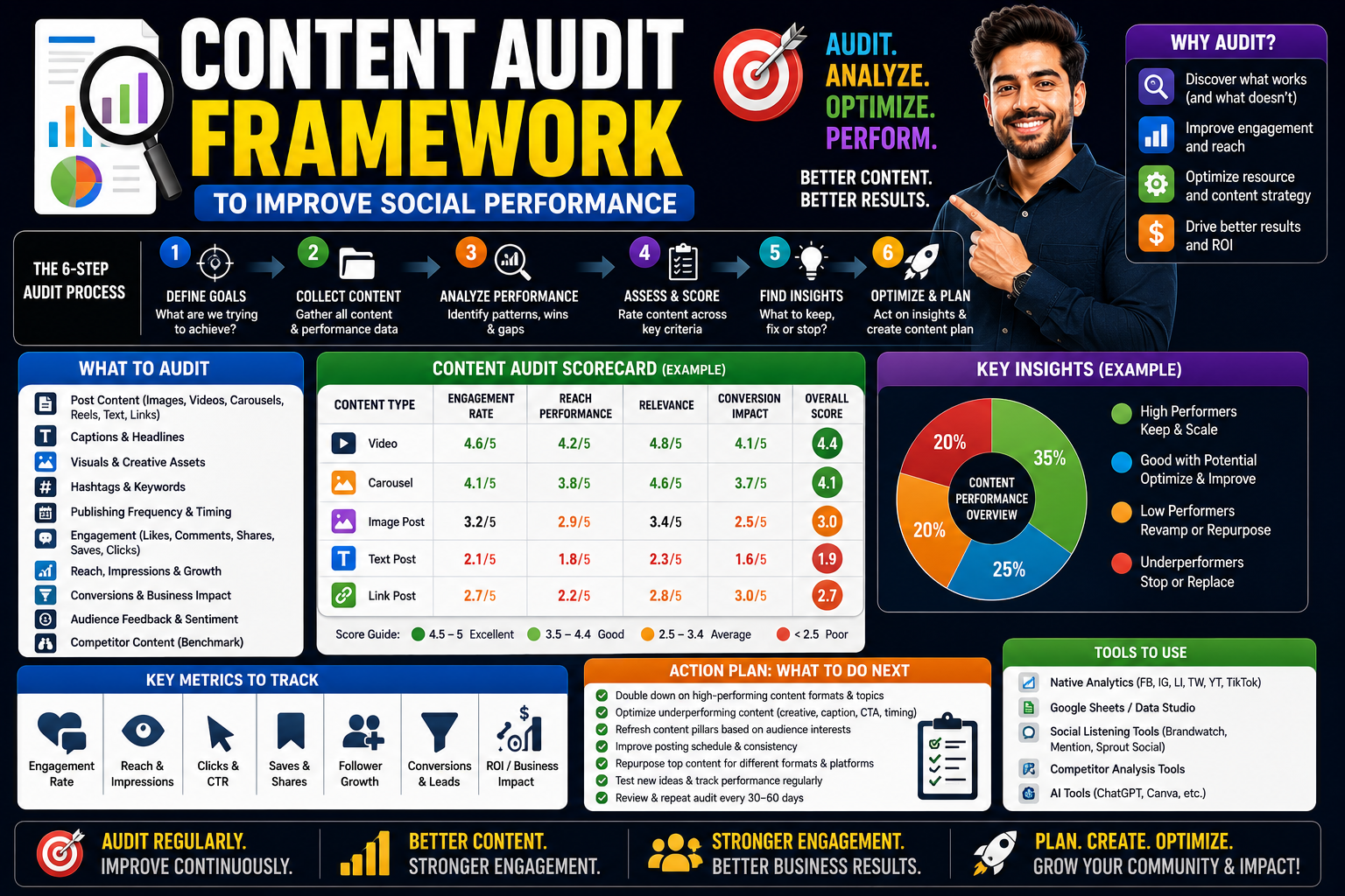 Content Audit Framework to Improve Social Performance