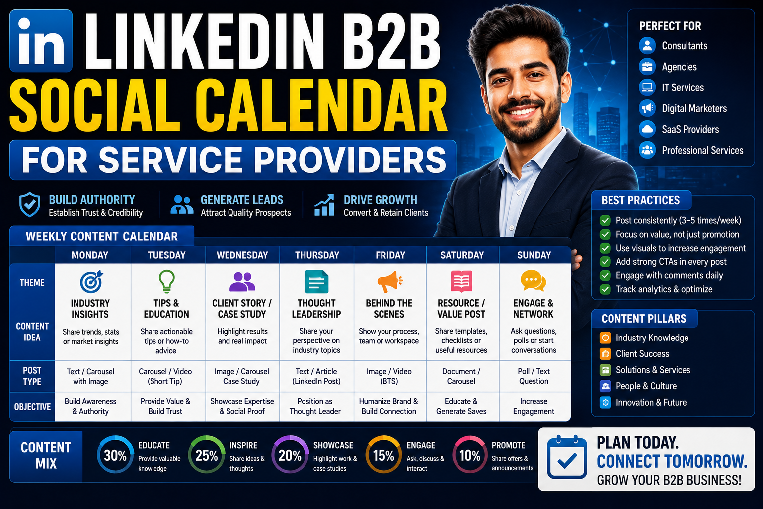 LinkedIn B2B Social Calendar for Service Providers