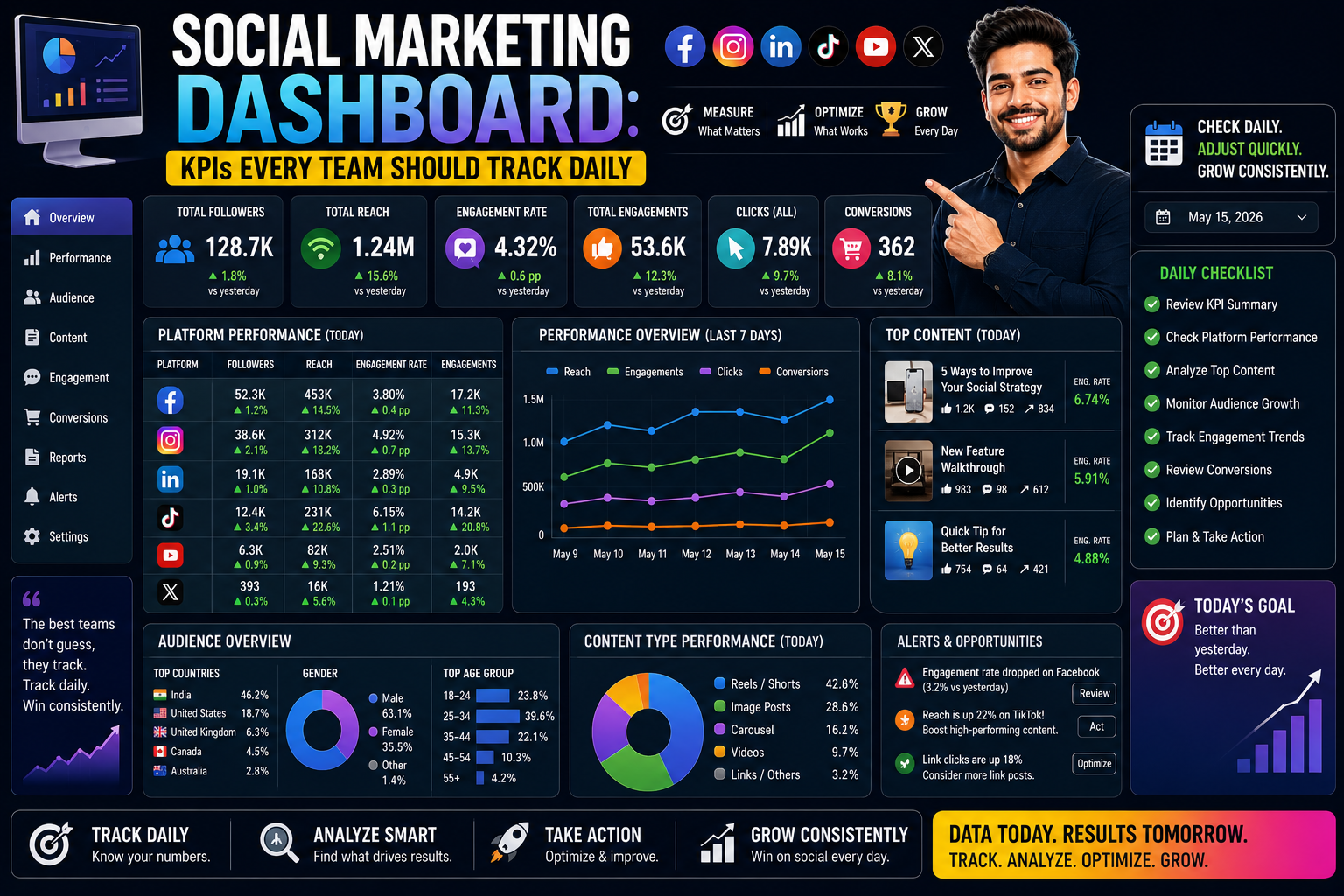Social Marketing Dashboard: KPIs Every Team Should Track Daily